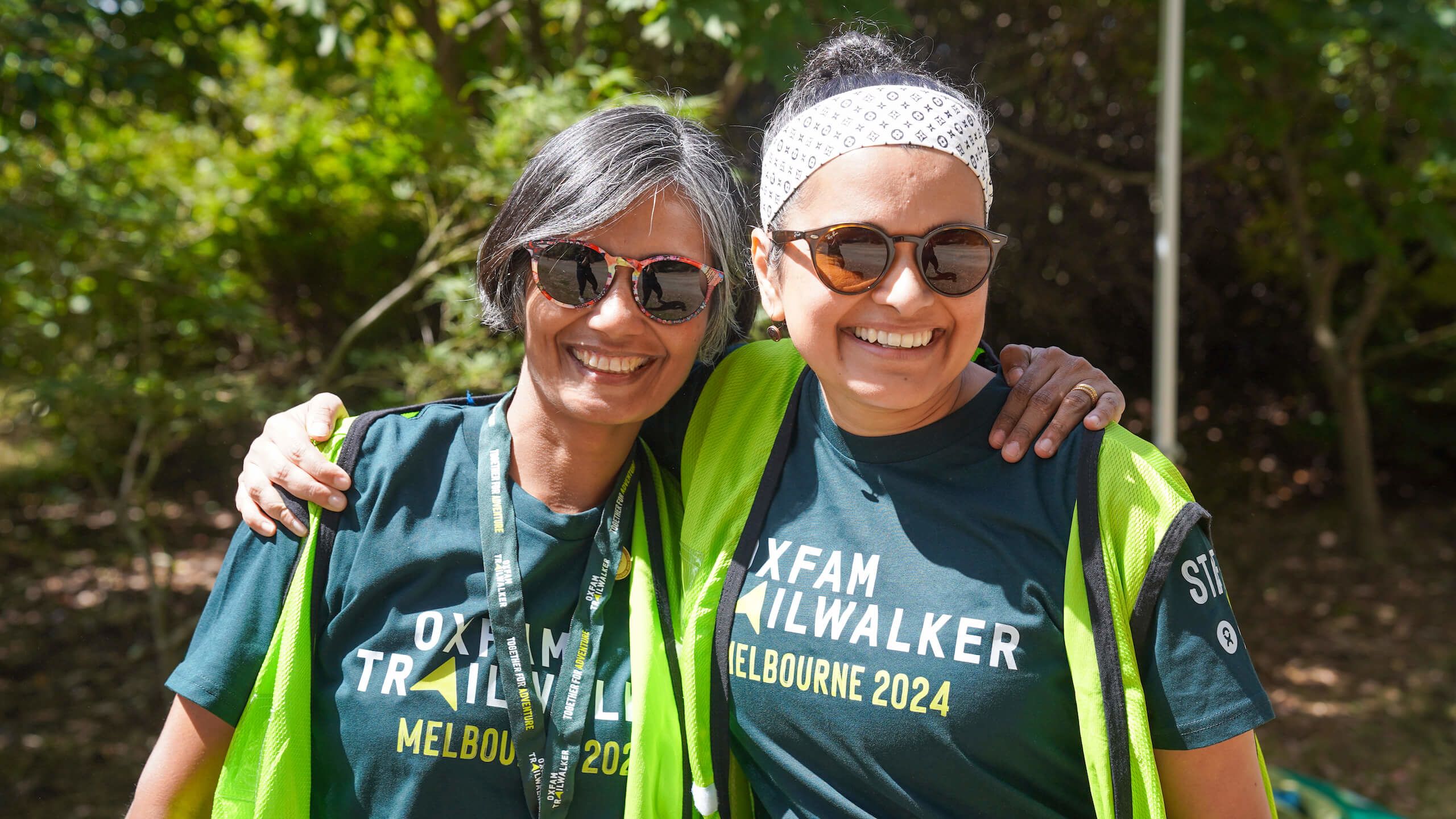 Oxfam staff members volunteering at an event