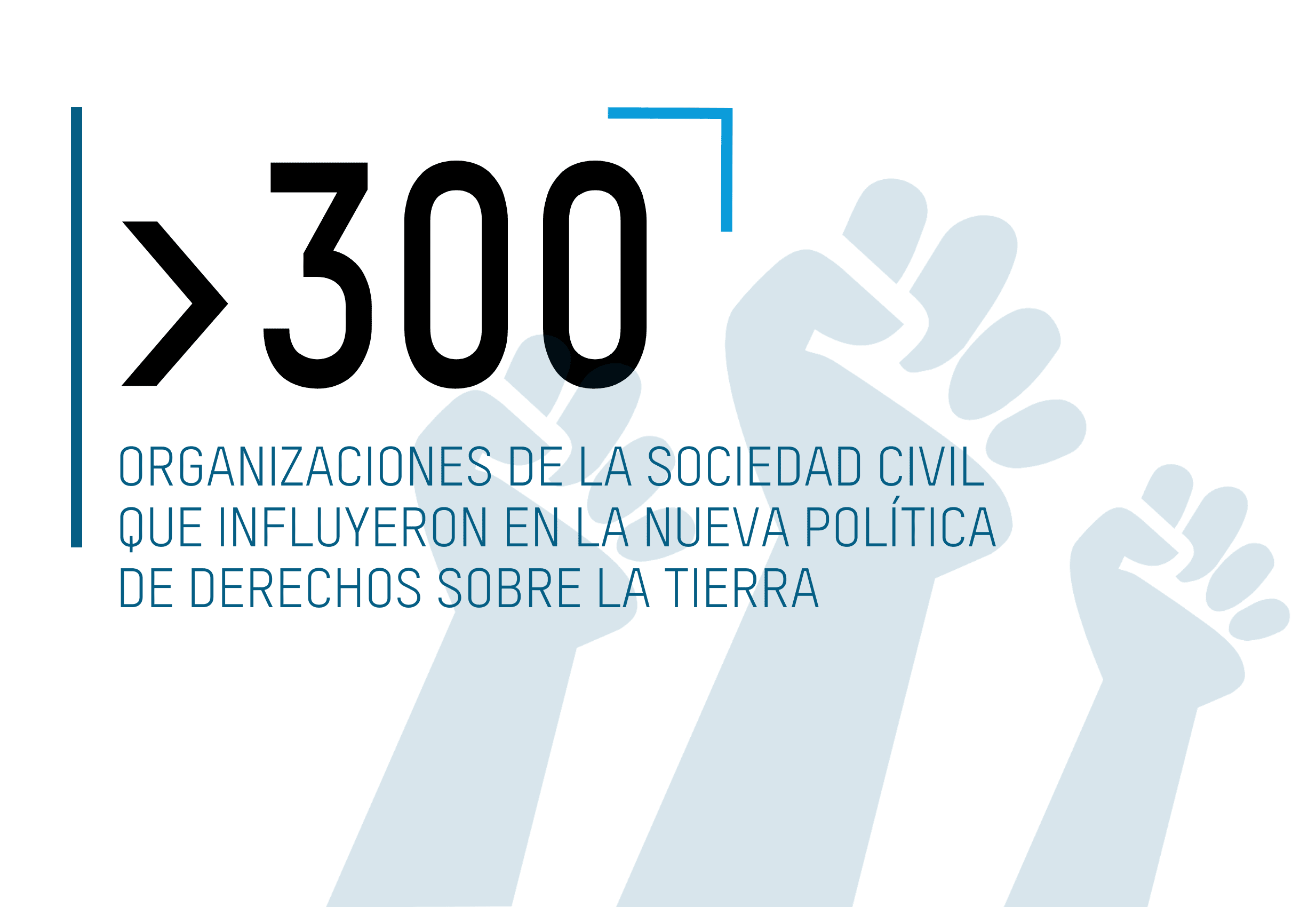 > 300  ORGANIZACIONES DE LA SOCIEDAD CIVIL QUE INFLUYERON EN LA NUEVA POLÍTICA DE DERECHOS SOBRE LA TIERRA
